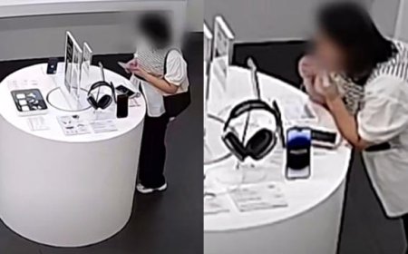 How did the woman steal the iPhone from the Apple store? Incredible video