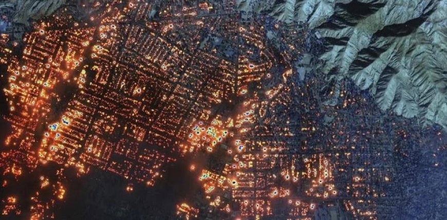 Satellite images of a fire in Los Angeles have surfaced