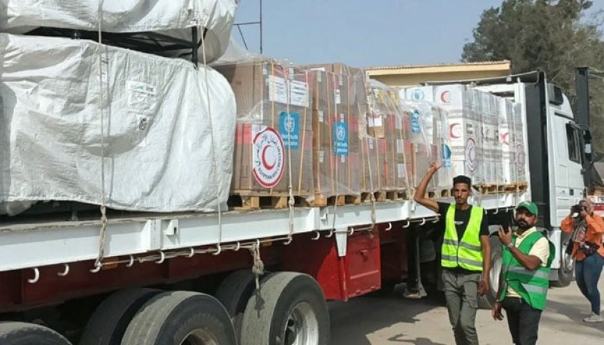 After the cease-fire agreement in Dunya-Gaza, the delivery of relief goods began