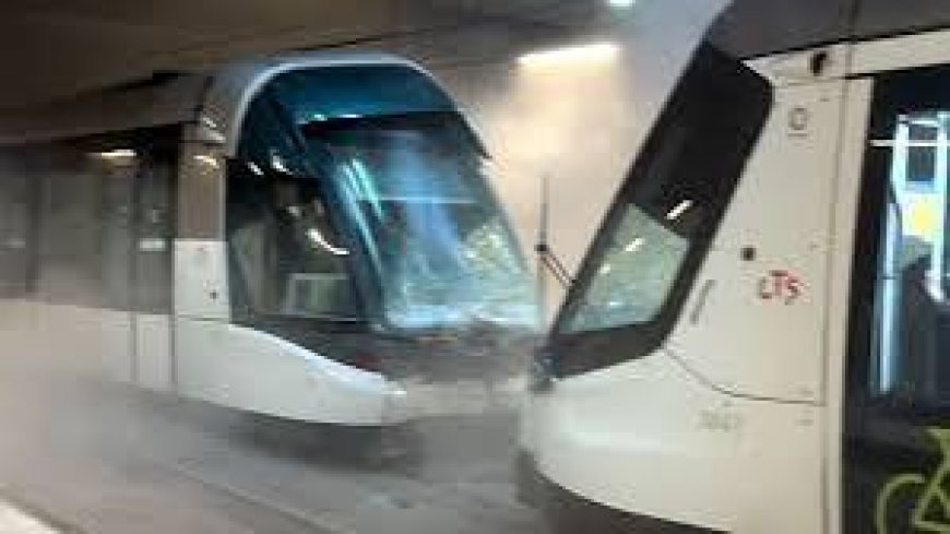 2 trams collided in Strasbourg, France, 30 people were injured