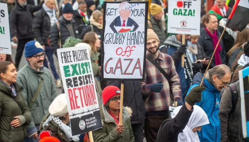 Protest march of thousands of people against Trump's Gaza plan in London  Web Desk