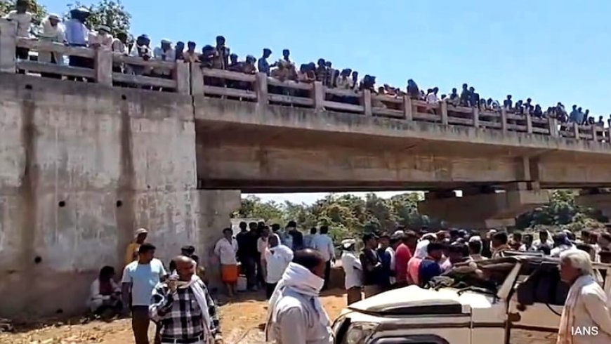 मध्य प्रदेश में वाहन पुल से गिरा, एक ही परिवार के 8 लोगों की मौत, 6 घायल