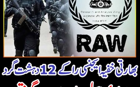 بھارتی خفیہ ایجنسی را کے 12 دہشت گرد بھاری اسلحہ و بارود سمیت گرفتار